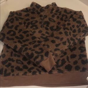 Cheetah Sherpa half zip!